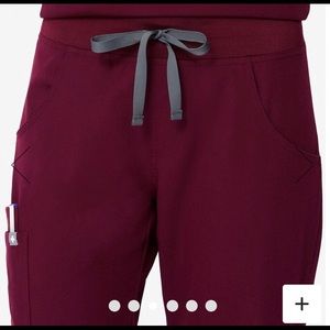 Figs Kade cargo scrubs pants burgundy petite